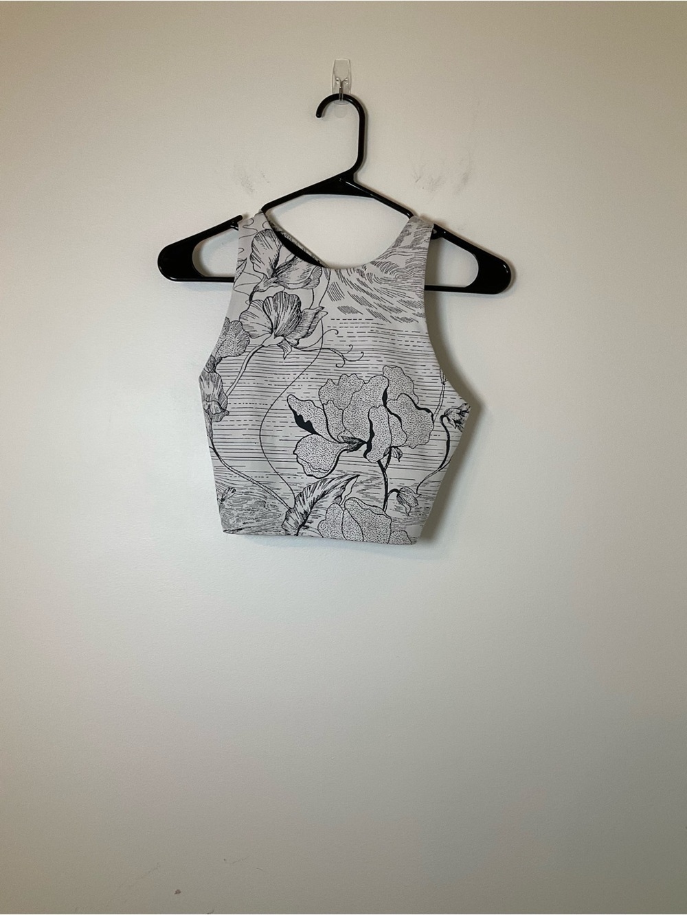 Athleta Floral Longline Crop Tank Built In Bra Size Small